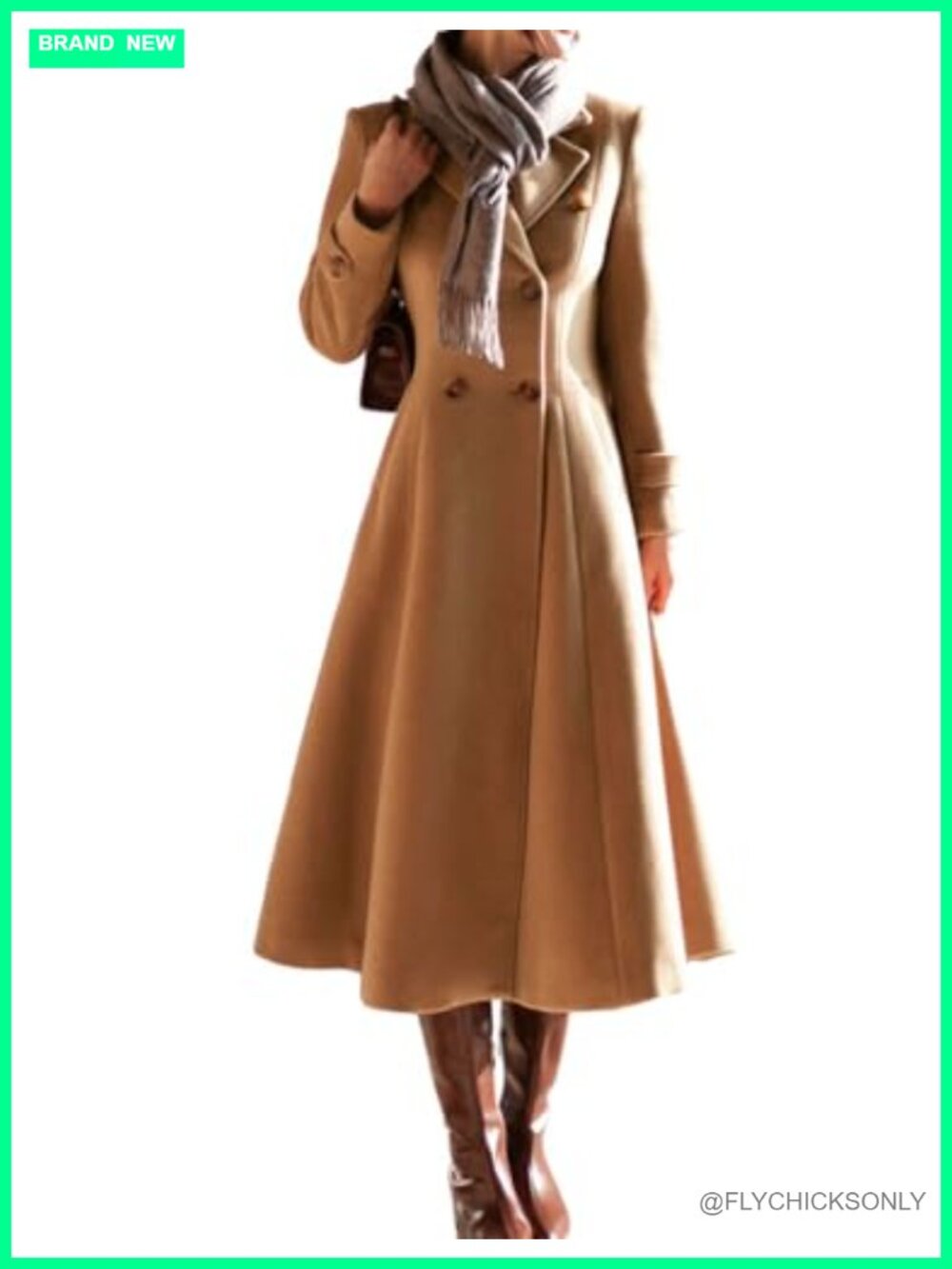 Kinghua Long Wool Coat Trench Winter Peacoat Blazer